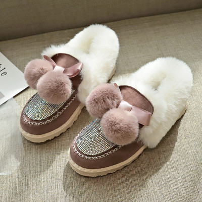 Χειμερινά γυναικεία παπούτσια με επίπεδη σόλα και διακοσμητικές πέτρες σε διάφορα χρώματα