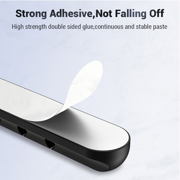 Διοργανωτής κόλλας σιλικόνης με χώρο για πέντε καλώδια σε μαύρο χρώμα