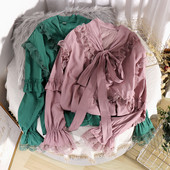 Modern női ing szalaggal és fürtökkel, négy színben