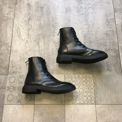 Γυναικείες casual μπότες από οικολογικό δέρμα σε μαύρο χρώμα