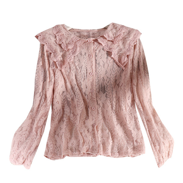 Gombos, hosszú ujjú női csipkeing több színben