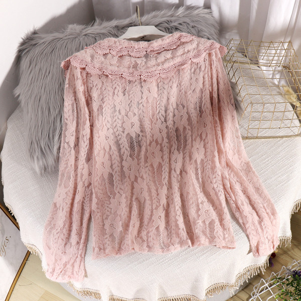 Gombos, hosszú ujjú női csipkeing több színben