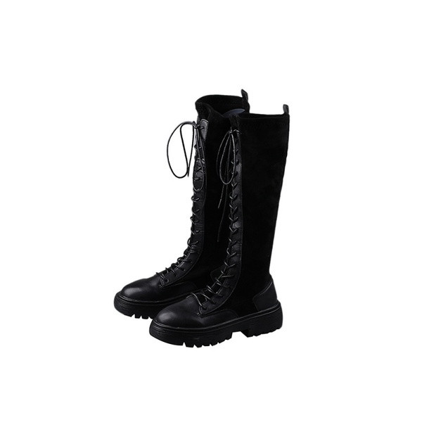 Modern őszi-téli csizma eco bőr és textil fűzővel - két modell