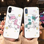 Husa pentru Iphone X / XS cu unicorn in roz si verde