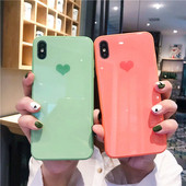 Силиконов калъф със сърце за  Iphone X/XS и Iphone XS Max