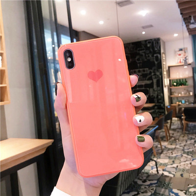 Силиконов калъф със сърце за  Iphone X/XS и Iphone XS Max