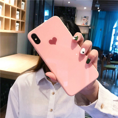 Силиконов калъф със сърце за  Iphone X/XS и Iphone XS Max