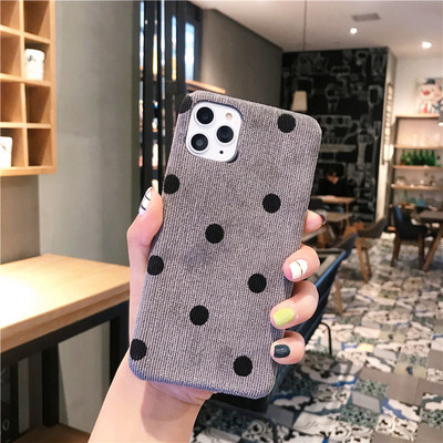 Нов модел калъф на точки в бежов и сив цвят за Iphone 11 Pro Max