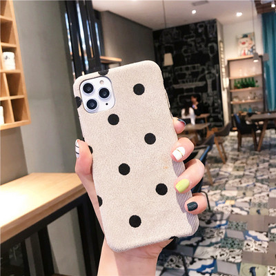 Нов модел калъф на точки в бежов и сив цвят за Iphone 11 Pro Max