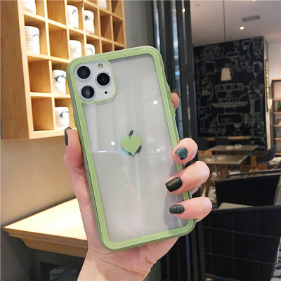 Husa din silicon pentru Iphone 11 Pro Max cu inima pe spate in mai multe culori - potrivita pentru cupluri