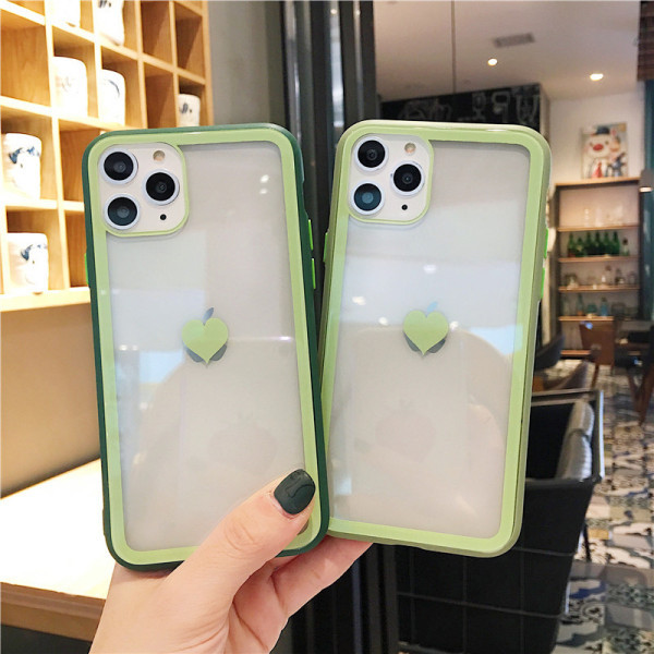 Husa din silicon pentru Iphone 11 Pro Max cu inima pe spate in mai multe culori - potrivita pentru cupluri