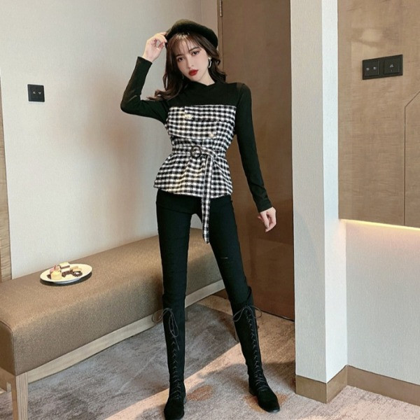 Γυναικεία μπλούζα ριγέ και ζώνη