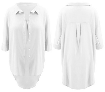 Aszimmetrikus női pólómodell fekete, kék és fehér színekben