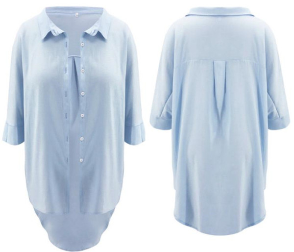 Aszimmetrikus női pólómodell fekete, kék és fehér színekben