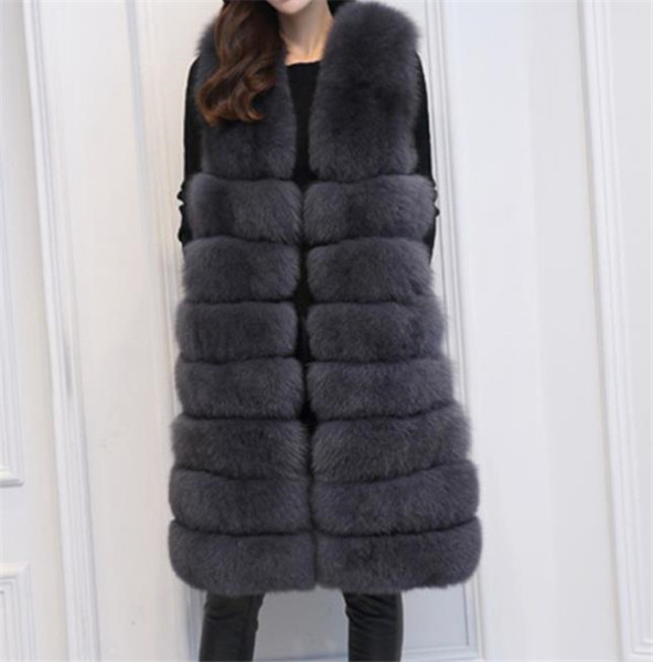 Γυναικείο Κομψό Χειμερινό χνουδοτό γιλέκο - Μακρύ μοντέλο σε Ροζ, Λευκό, Μαύρο και Γκρι  χρώμα