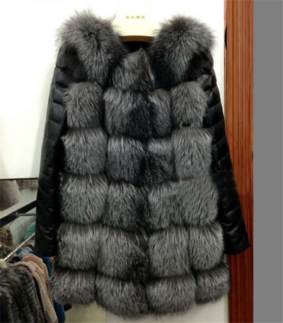 Aktuális női téli kabát eko bőrből és pehelyből két színben