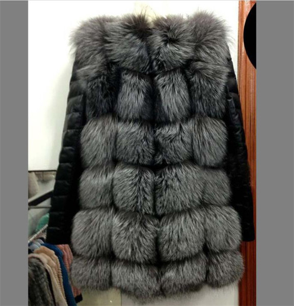 Aktuális női téli kabát eko bőrből és pehelyből két színben