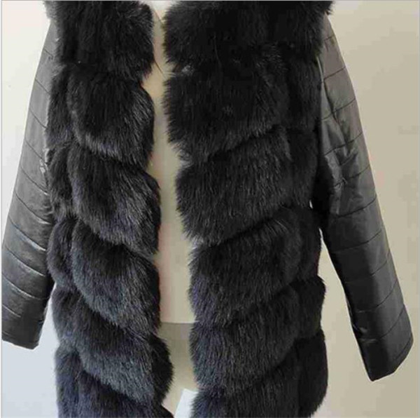 Aktuális női téli kabát eko bőrből és pehelyből két színben