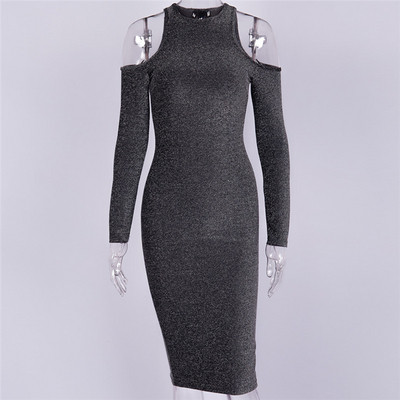 Stílusos női ruha testre szabott modell fényes hatással, két színben