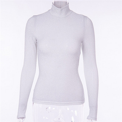 Modern női őszi-téli blúz fényes hatással