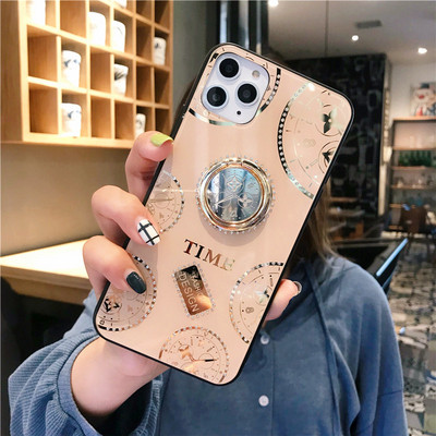 Νέο μοντέλο θήκη με καθρέφτη + δακτυλίδι σε λευκό και μπεζ για το Iphone 11 Pro Max