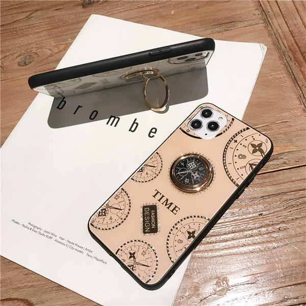 Νέο μοντέλο θήκη με καθρέφτη  + δακτυλίδι σε λευκό και μπεζ για το Iphone 11 Pro Max