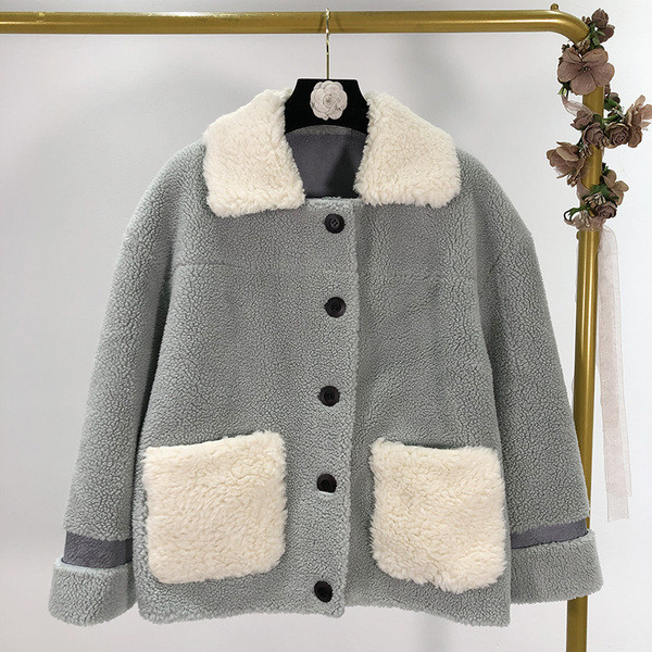 Rövid pehelykabát barna, rózsaszín és kék színekben