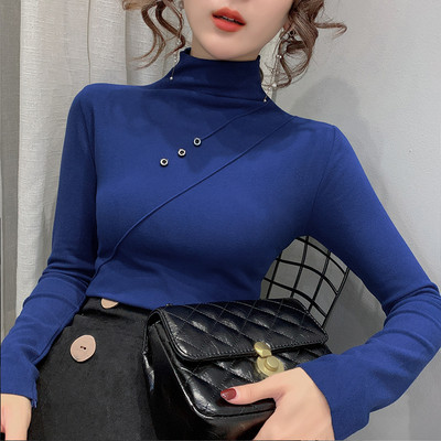 Alkalmi női blúz pólógallérral és gombokkal, három színben