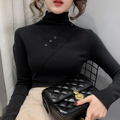 Alkalmi női blúz pólógallérral és gombokkal, három színben