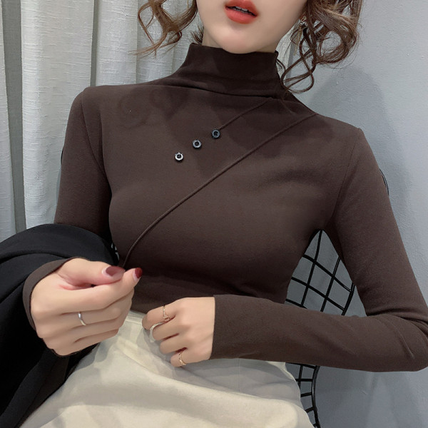 Alkalmi női blúz pólógallérral és gombokkal, három színben