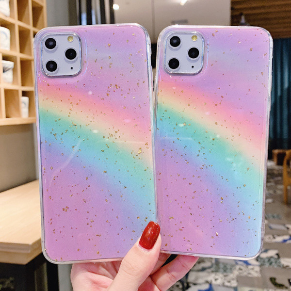 Szilikon színű szivárvány tok Iphone 11 Pro Max készülékhez