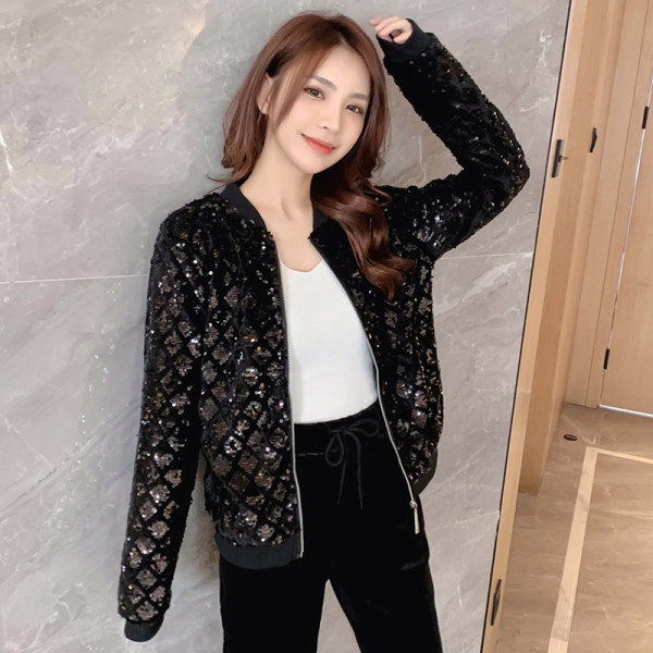 Μοντέρνο μαύρο γυναικείο φούτερ με πούλιες και φερμουάρ