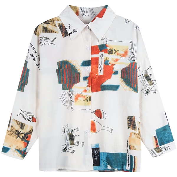 Alkalmi női ing klasszikus modell színes mintával