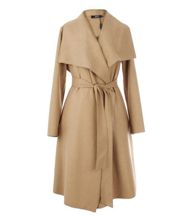 Актуално дамско палто широк модел с колан на талията в няколко цвята