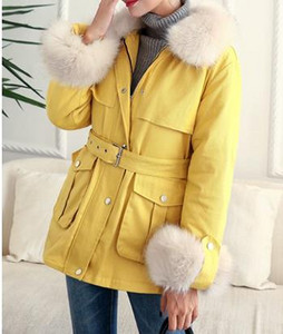 Női téli kabát tológallérral és derékövvel több színben