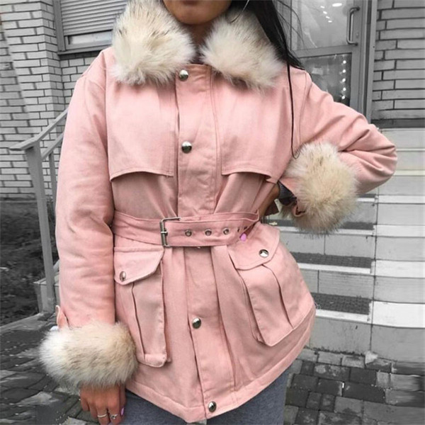 Női téli kabát tológallérral és derékövvel több színben