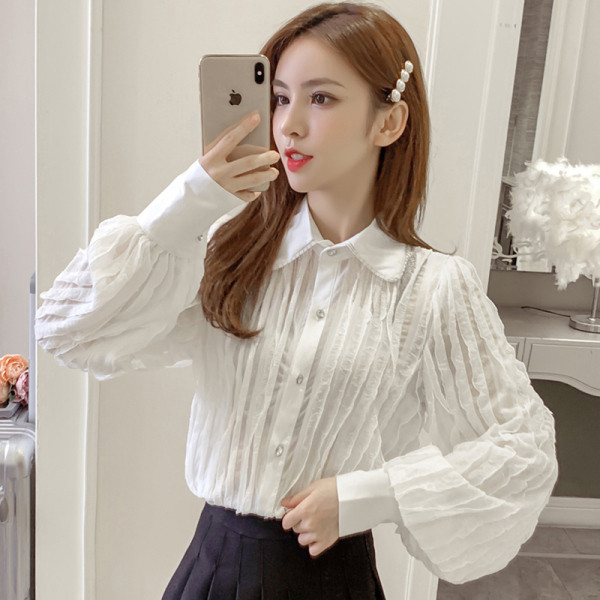 Stílusos női ing két színben, gombokkal és széles ujjakkal