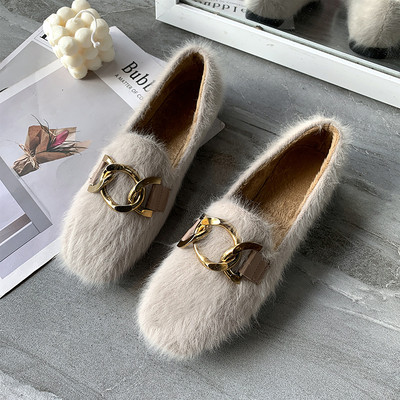 Öko hajból készült modern alkalmi cipő fém csattal több színben