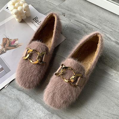 Öko hajból készült modern alkalmi cipő fém csattal több színben