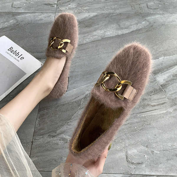 Öko hajból készült modern alkalmi cipő fém csattal több színben