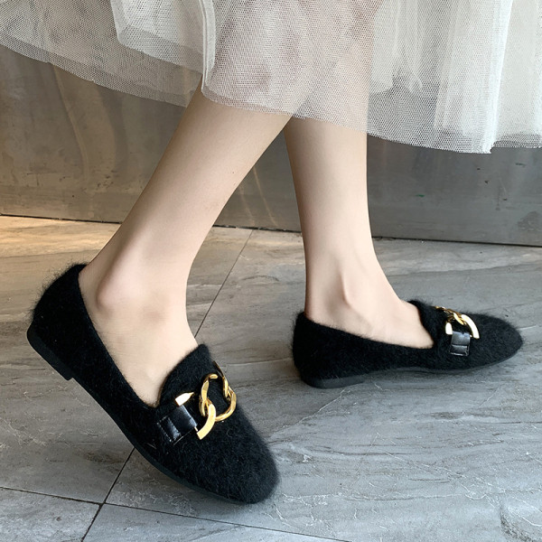 Öko hajból készült modern alkalmi cipő fém csattal több színben