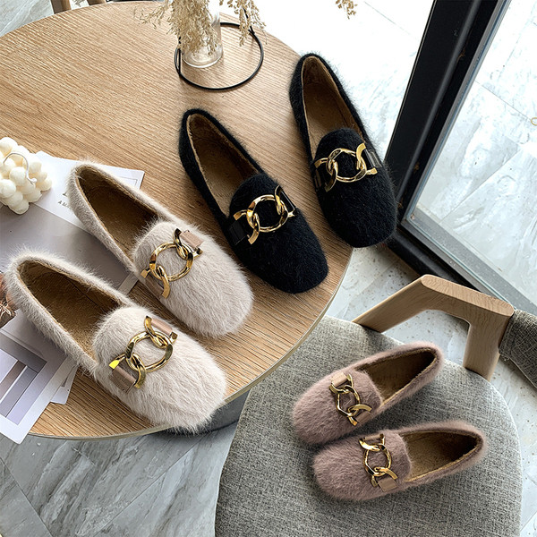 Öko hajból készült modern alkalmi cipő fém csattal több színben