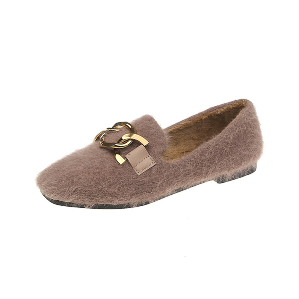 Öko hajból készült modern alkalmi cipő fém csattal több színben