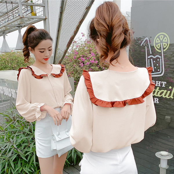 Modern női ing három színben V-nyakkal és gombokkal