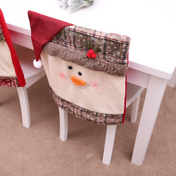 Χριστουγεννιάτικο κάλυμμα διακόσμηση καρέκλας με τρισδιάστατα στοιχεία σε δύο μοντέλα - Santa και Snowman