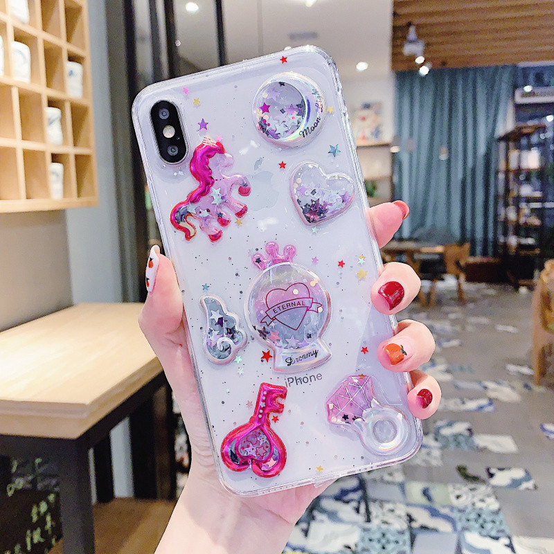 Διαφανή θήκη σιλικόνης 3D στοιχεία για το Iphone X / XS - δύο μοντέλα