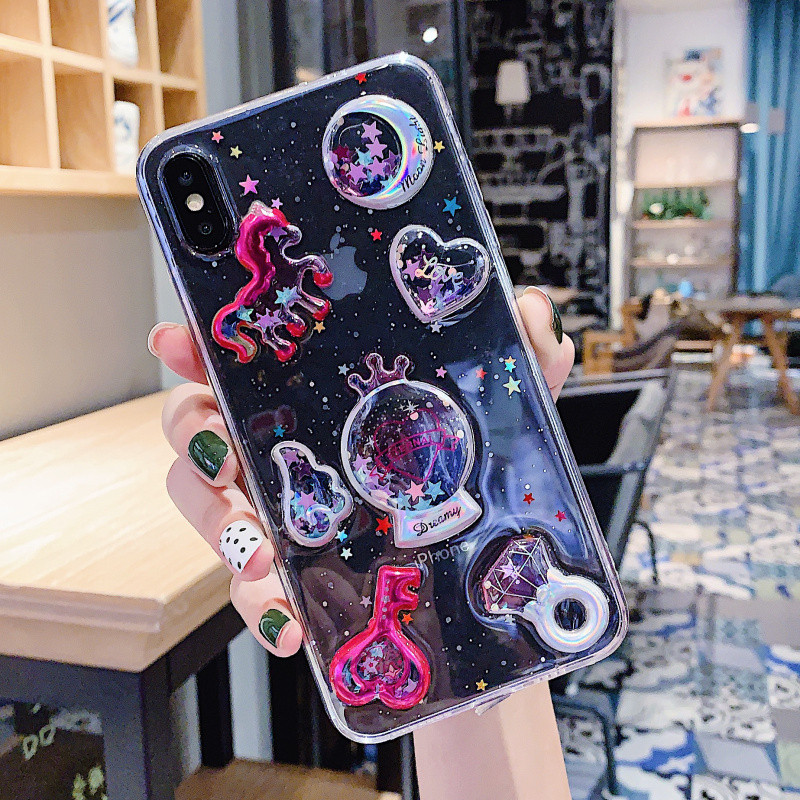 Διαφανή θήκη σιλικόνης 3D στοιχεία για το Iphone X / XS - δύο μοντέλα