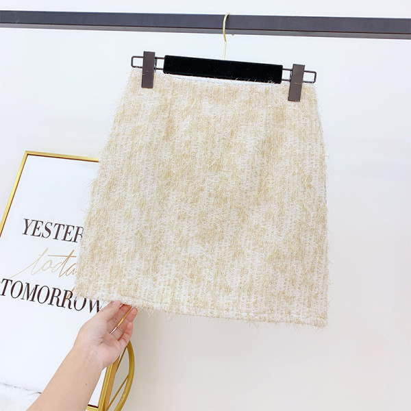 Téli női szoknya magas derékkal, fekete, bézs és kék színben