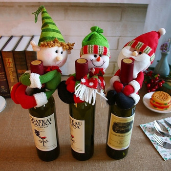Πλούσιο Χριστουγεννιάτικο Παιχνίδι για Διακόσμηση Μπουκαλιών σε Τρία Μοντέλα - Σάντα, Χιονάνθρωπος και Elf