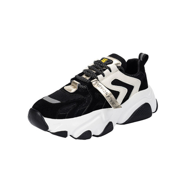 Alkalmi női tornacipő fekete és szürke fűzővel